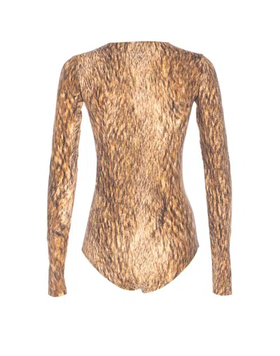 Mm6 Maison Margiela Long Sleeves Body In Animal Print