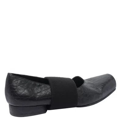 Uma Wang Elasticated-band Grainy-leather Ballet Flats In Black