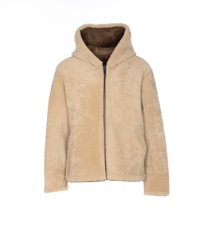 Yves Salomon Reversible Aviateur Shearling Jacket In Brown