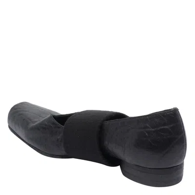 Uma Wang Elasticated-band Grainy-leather Ballet Flats In Black
