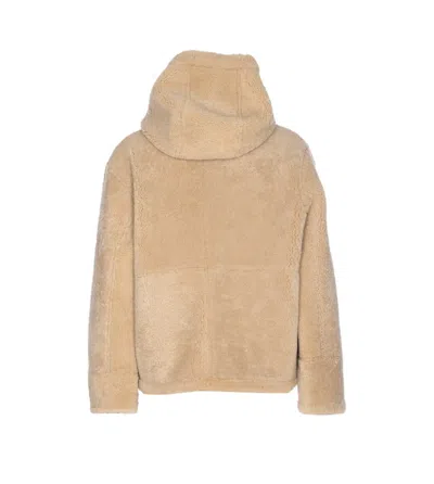 Yves Salomon Reversible Aviateur Shearling Jacket In Brown