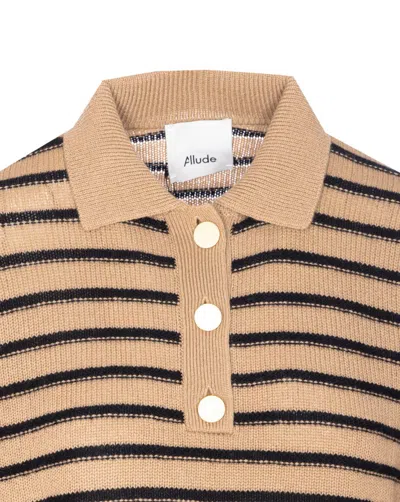 Allude Striped Sweater In Neutral