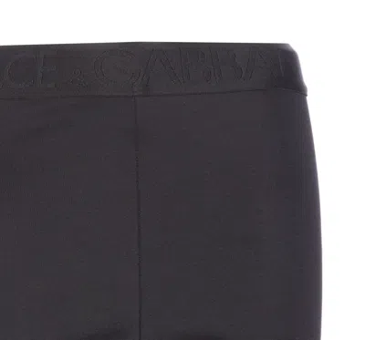 Dolce & Gabbana Elastic Waist Leggings In Black