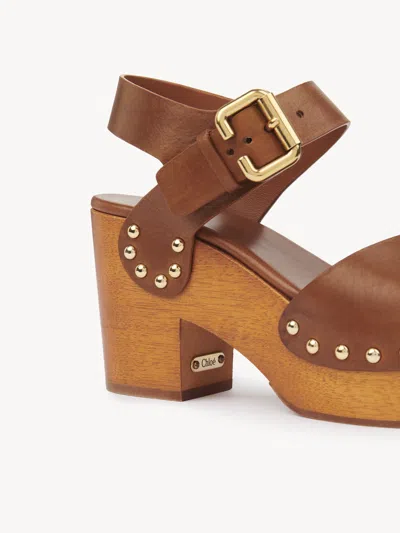 Chloé Chloe Jeannette Leather Platform Sandals In Brown