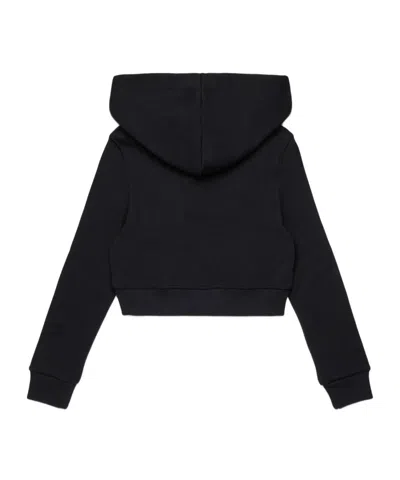 Dsquared2 Felpa Cropped Con Cappuccio E Taschino In Black