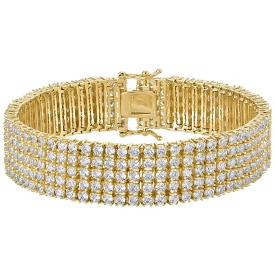 Ivy Sharpe 14k Gold Over Brass Cubic Zirconia Bracelet In Gold