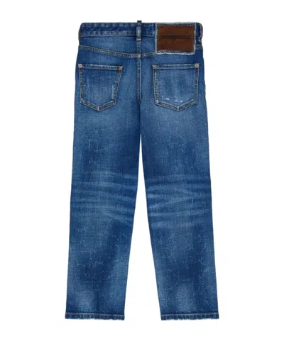 Dsquared2 Kids Straight Leg Distressed Jeans In Blue