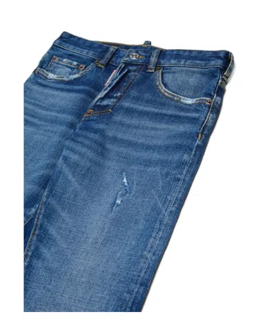 Dsquared2 Kids Straight Leg Distressed Jeans In Blue