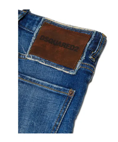 Dsquared2 Kids Straight Leg Distressed Jeans In Blue