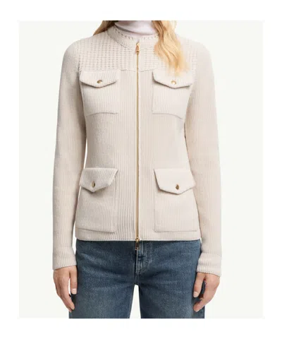 Moncler Padded Wool Zip-up Cardigan In Brown