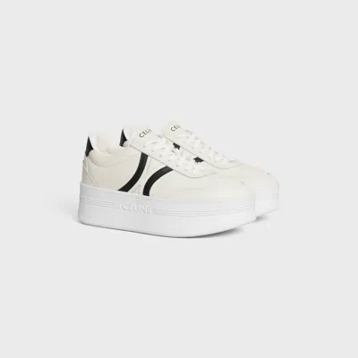 Celine Leather Block Sneakers With Triomphe Logo On The Back In Multi