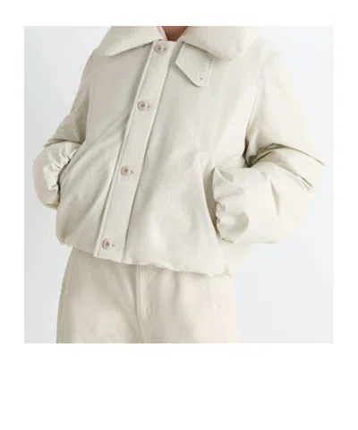 Lemaire Short Puffer Blouson In Burgundy