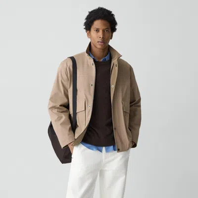 Theory Utility Jacket In Peach Cotton In Brown