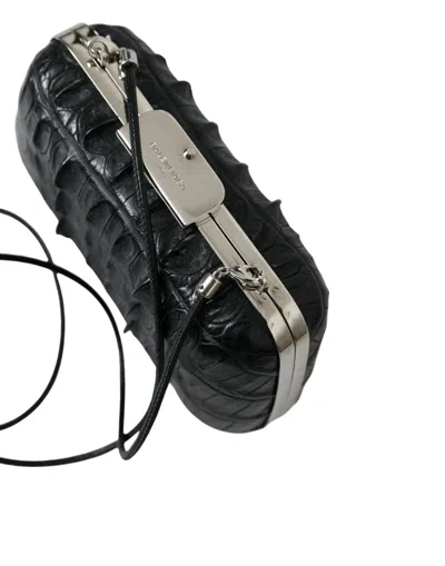 Balenciaga Black Exotic Skin Leather Shoulder Crossbody Box Clutch Women's Bag In Black