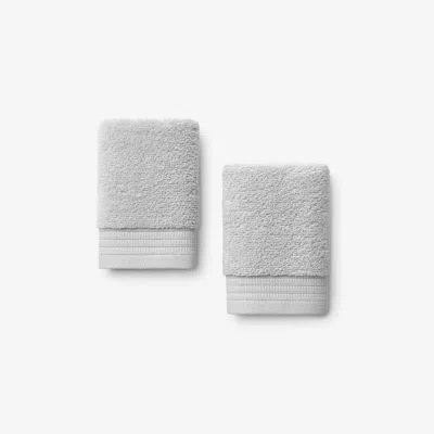 The Company Store Plush Spa Solid Washcloths, Set Of 2 In Gray