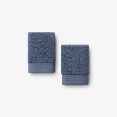 The Company Store Plush Spa Solid Washcloths, Set Of 2 In Blue
