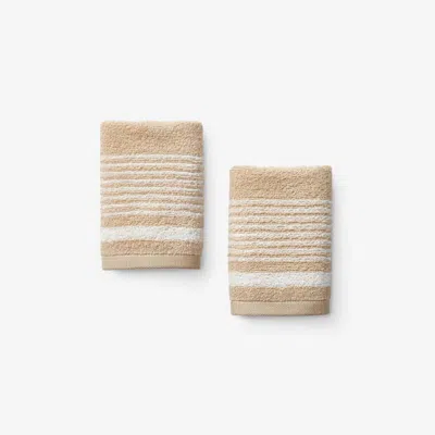 The Company Store Plush Spa Stripe Washcloths, Set Of 2