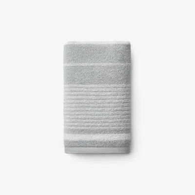 The Company Store Plush Spa Stripe Hand Towel In Gray