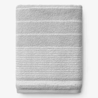 The Company Store Plush Spa Stripe Bath Sheet In Gray