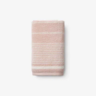 The Company Store Plush Spa Stripe Hand Towel In Pink