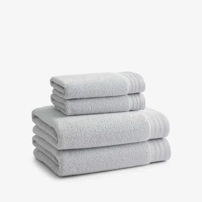 The Company Store Plush Spa Solid 4-piece Bath & Hand Towel Set In Gray