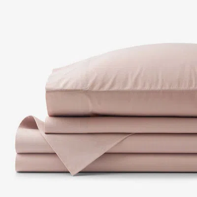 The Company Store Solid Garment Washed Cotton Percale Bed Sheet Set In Pink