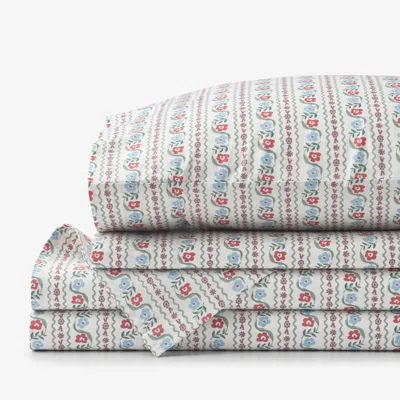The Company Store Delphine Classic Cool Cotton Percale Bed Sheet Set In Multi