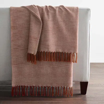 The Company Store Yarn-dyed Fringe Throw Blanket In Red