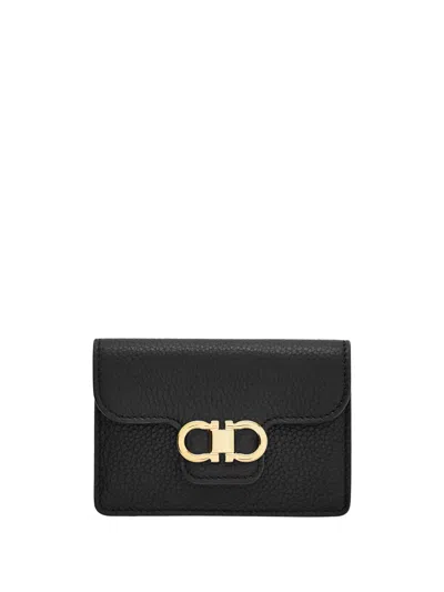 Ferragamo Gancini Key Ring In Black