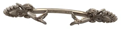 Dolce & Gabbana 925 Sterling Silver Crystals Pin Collar Men's Brooch In Silver