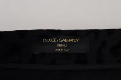 Dolce & Gabbana Black Denim Cotton Stretch Hot Pants Shorts In Black