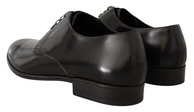 Dolce & Gabbana Black Leather Lace Up Men Dress Derby Men's Shoes In Black