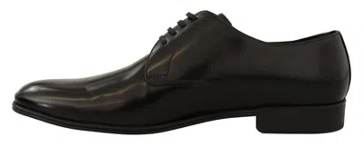 Dolce & Gabbana Black Leather Lace Up Men Dress Derby Men's Shoes In Black