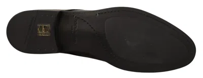 Dolce & Gabbana Black Leather Lace Up Men Dress Derby Men's Shoes In Black