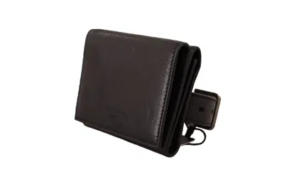 Dolce & Gabbana Black Leather Trifold Purse Belt Multi Kit Women's Wallet In Black