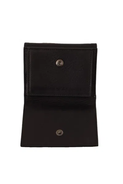 Dolce & Gabbana Black Leather Trifold Purse Belt Multi Kit Women's Wallet In Black