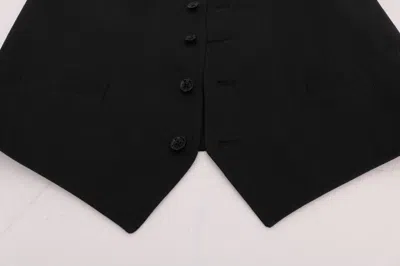 Dolce & Gabbana Sleek Black Single-breasted Waistcoat In Multi