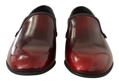 Dolce & Gabbana Bordeaux Patent Leather Dress Loafers Men's Shoes In Brown