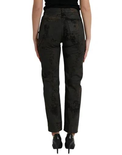 Dolce & Gabbana Brown Boyfriend Mid Waist Cotton Denim Jeans In Brown