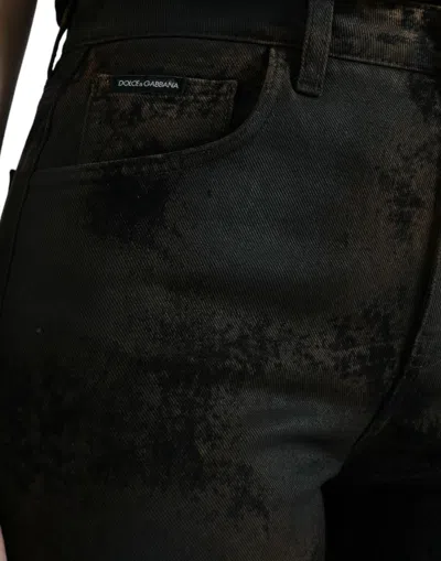 Dolce & Gabbana Brown Boyfriend Mid Waist Cotton Denim Jeans In Brown