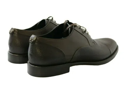 Dolce & Gabbana Brown Leather Laceups Dress Mens Men's Shoes In Brown
