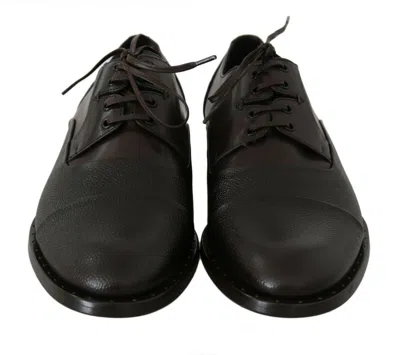 Dolce & Gabbana Brown Leather Laceups Dress Mens Men's Shoes In Brown