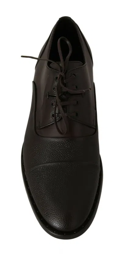 Dolce & Gabbana Brown Leather Laceups Dress Mens Men's Shoes In Brown