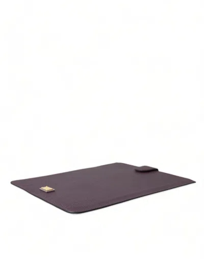 Dolce & Gabbana Dark Brown Leather Logo Plaque Cover Sleeve Tablet Women's Case In Brown