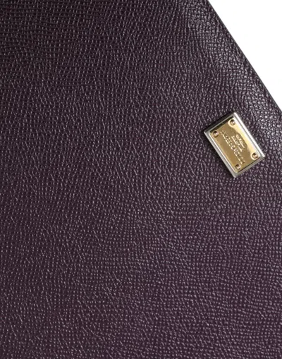 Dolce & Gabbana Dark Brown Leather Logo Plaque Cover Sleeve Tablet Women's Case In Brown