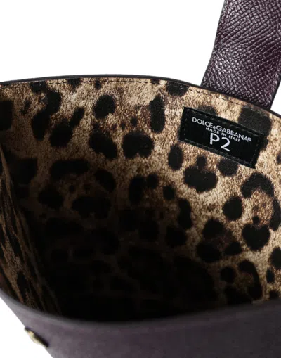 Dolce & Gabbana Dark Brown Leather Logo Plaque Cover Sleeve Tablet Women's Case In Brown