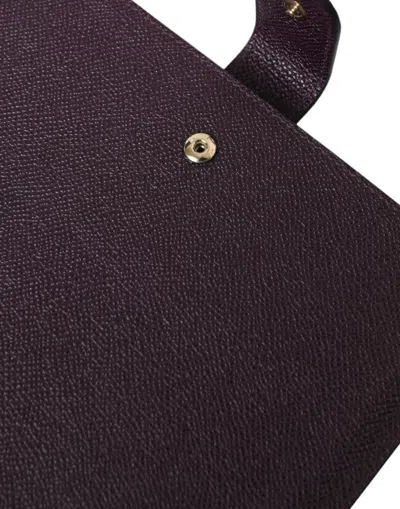 Dolce & Gabbana Dark Brown Leather Logo Plaque Cover Sleeve Tablet Women's Case In Brown