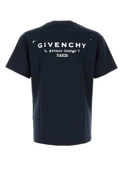 Givenchy Dark Blue Cotton T-shirt In Blue