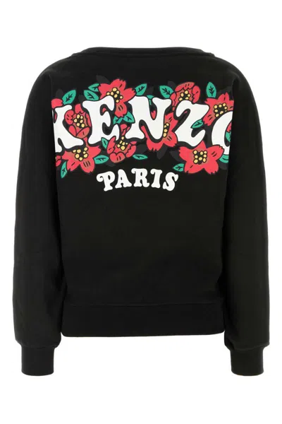 Kenzo Verdy Market Print Sweatshirt In Black