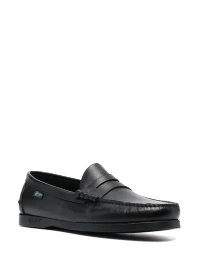 Paraboot Coraux Smooth Leather Penny Loafers In Black
